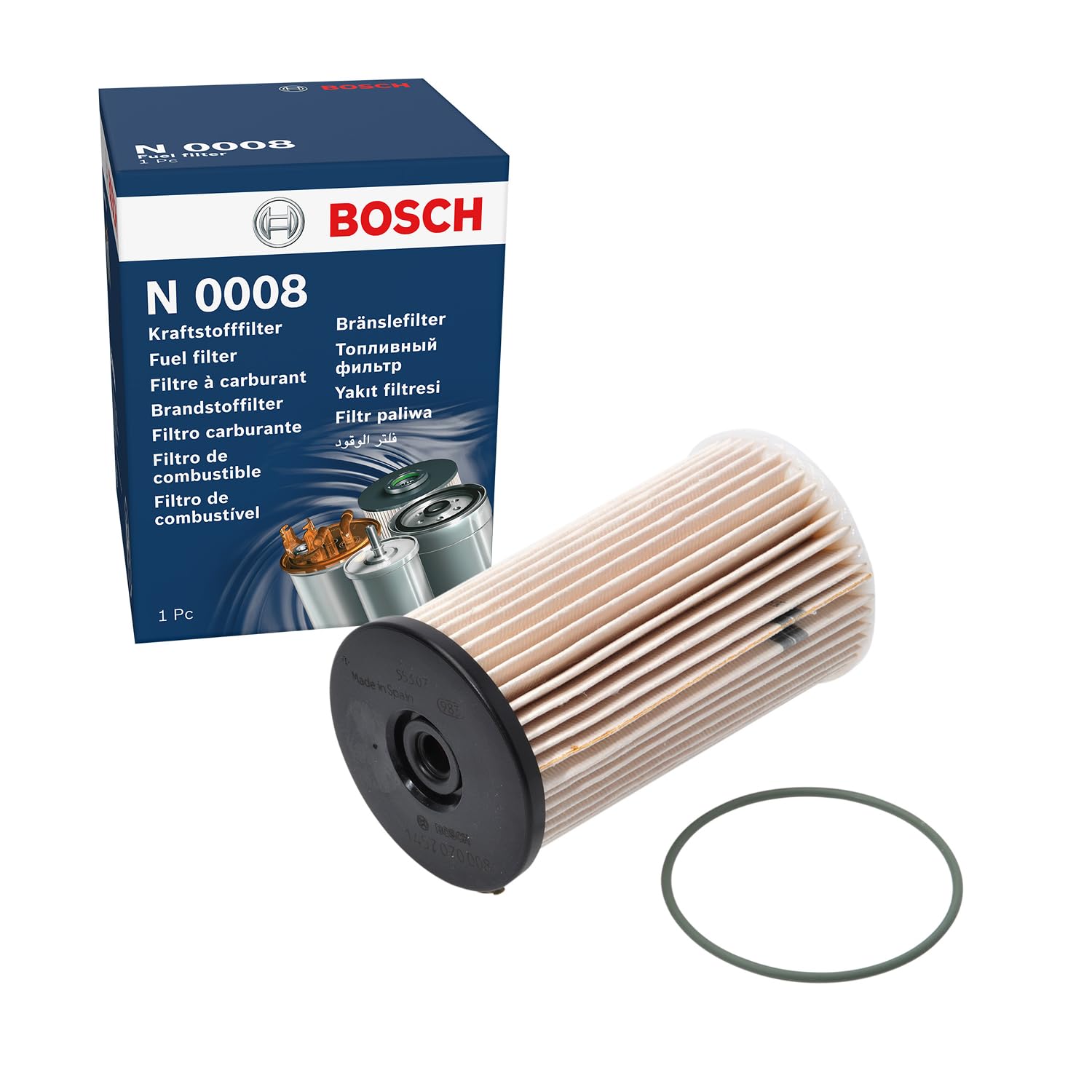 Filtre à Gasoil Bosch N2204 - Haute Filtration, Séparation Eau - Pour Moteur Diesel