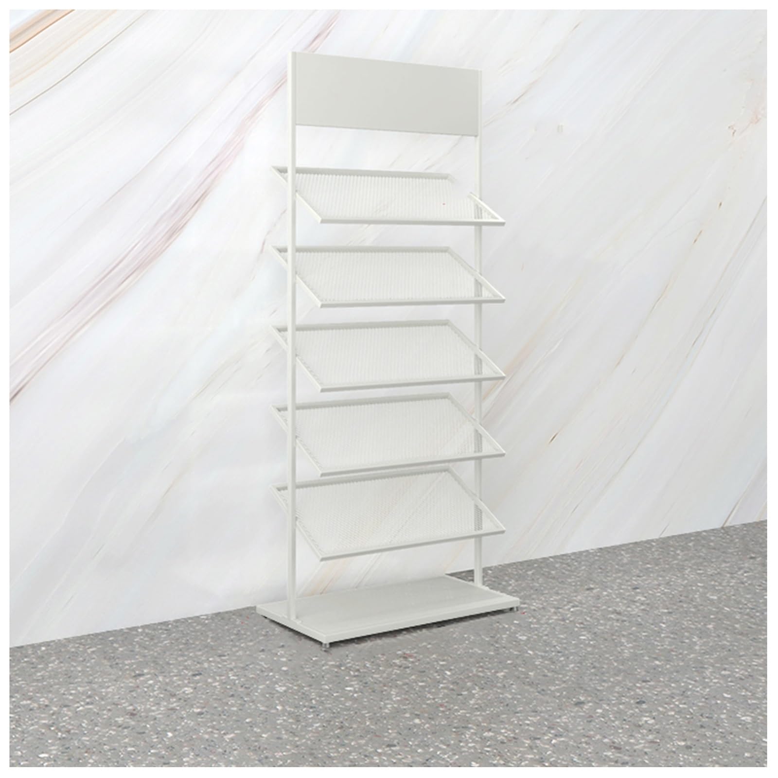 NQNFWCRJ 5 Tier Metal Tile Rack Floor Tile Display Stand for Showroom Floor Tile Display Rack for Mall Building Material Samples Multi-Color Size