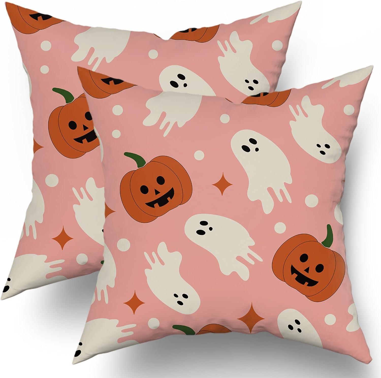 Kawani Pink Halloween Pillow Covers 18X18 Inch Cute White