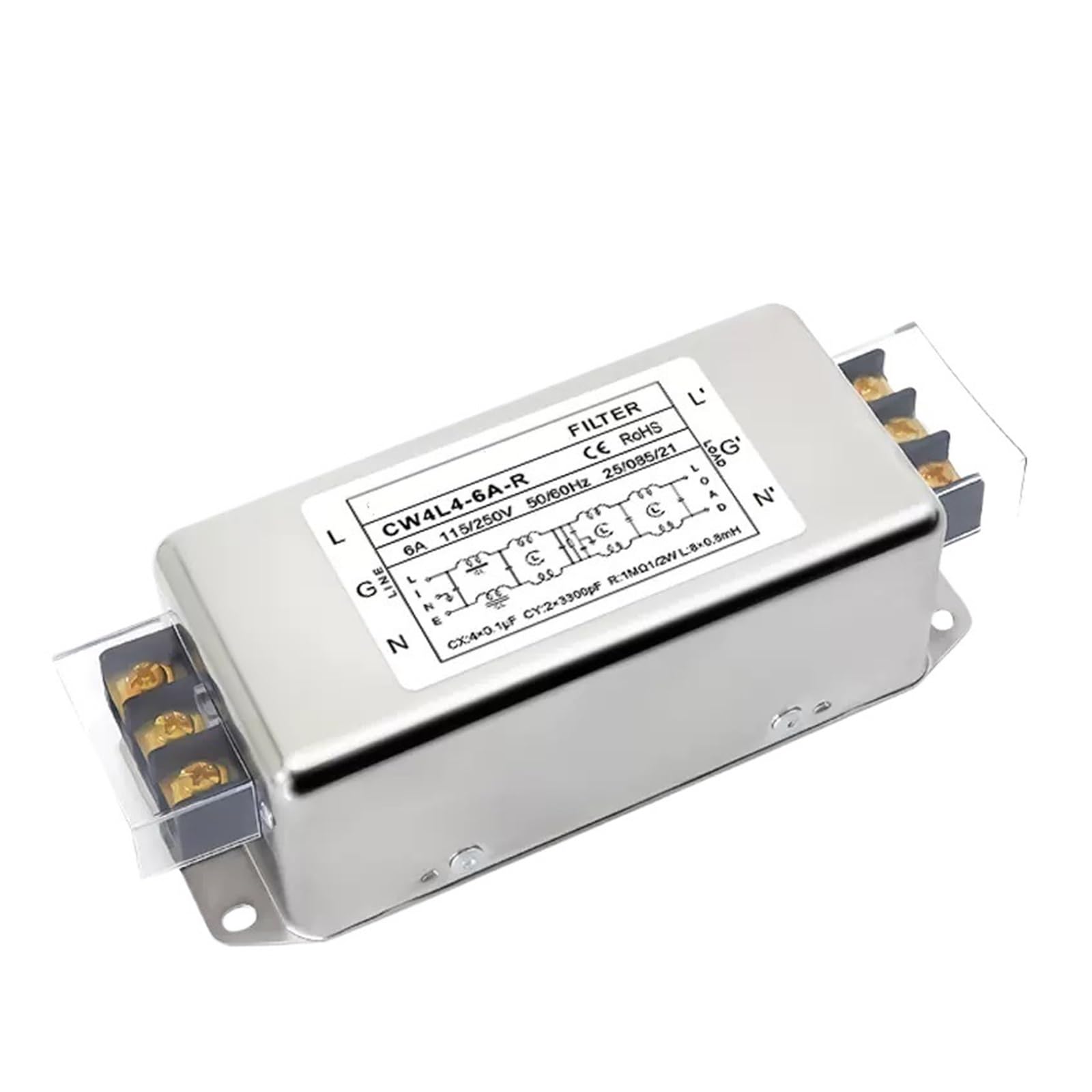 Filtre anti-interférence 220V CW4L4-6A-R pour purification réseau - 2