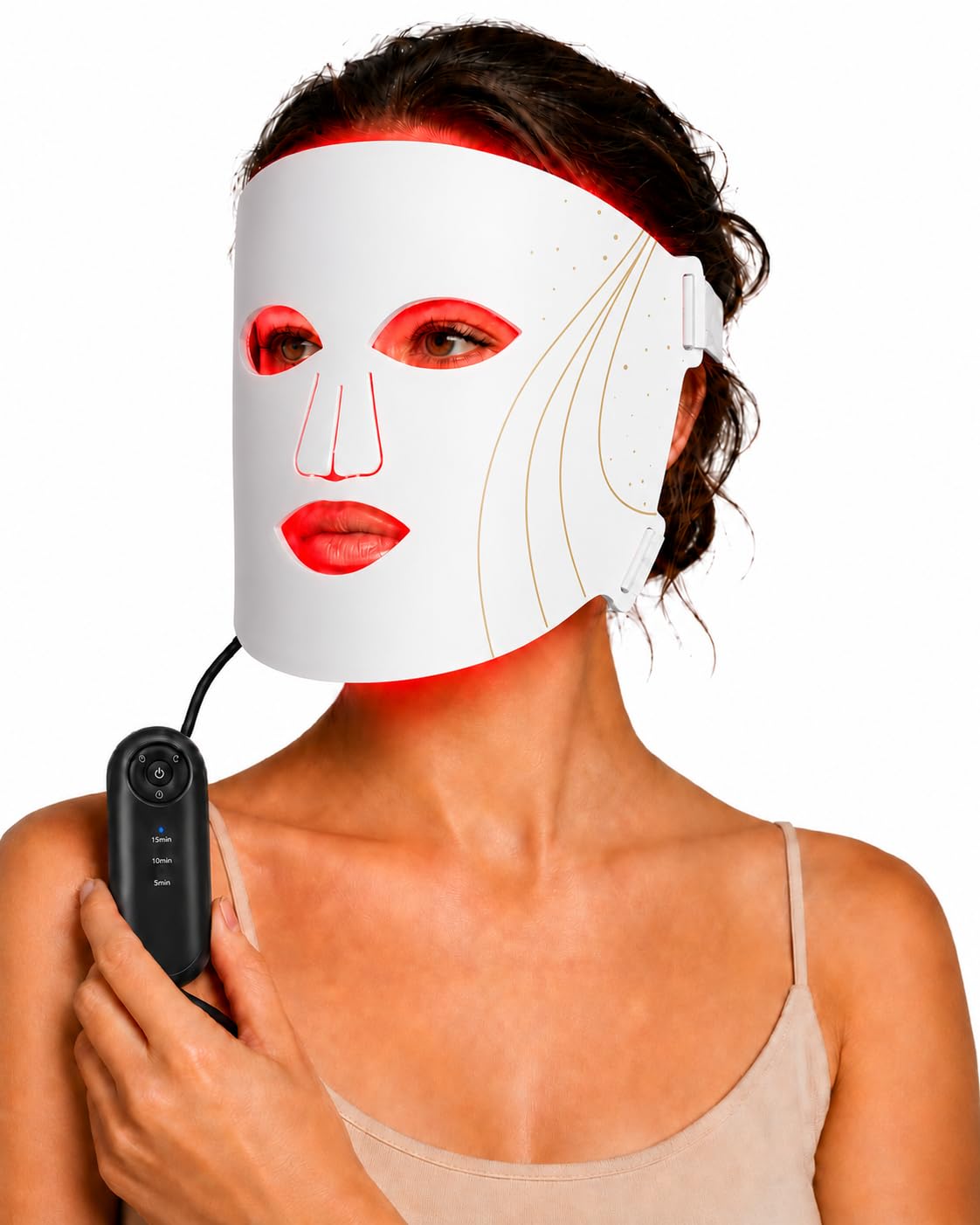 2026 Upgraded Red Light Therapy Mask for Face, Wireless Rechargeable LED Face Mask Light Therapy Device with 288 LEDs, 7 Light Modes, 5/10/15-Min Timer, Soft Silicone At-Home Skincare Mask, White