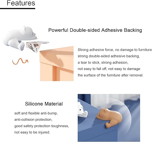 Miniatura 4 de Protector de esquina de oso dormilón, protector de esquina suave, protectores de esquina de seguridad para niños, protector de esquina de dibujos