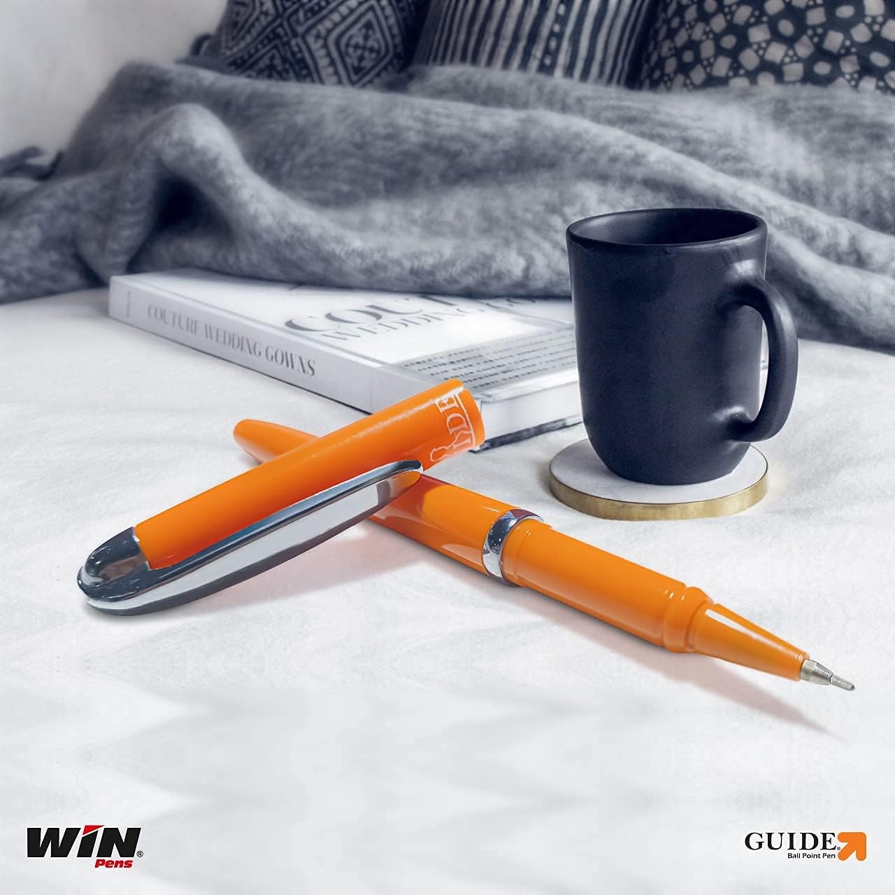 WIN Guide Ball Pens | 60 Pcs Blue Ink | Pens Combo Pack for Students | Premium Stylish Pens Set | Pens for Writing | 0.6 mm Sharp Tip | Ideal for Students and Exams | Premium Pens Set for Gifting