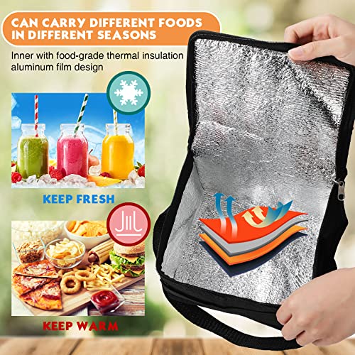 Amyhill 40 Pack Insulated Lunch Bags Bulk Reusable Cooler Tote Bags Leakproof Thermal Lunch Boxes Waterproof Freezable Lunch Bag Beverage Bag With Strap For Men Women Office Work Picnic Beach (Black) #TOP4
