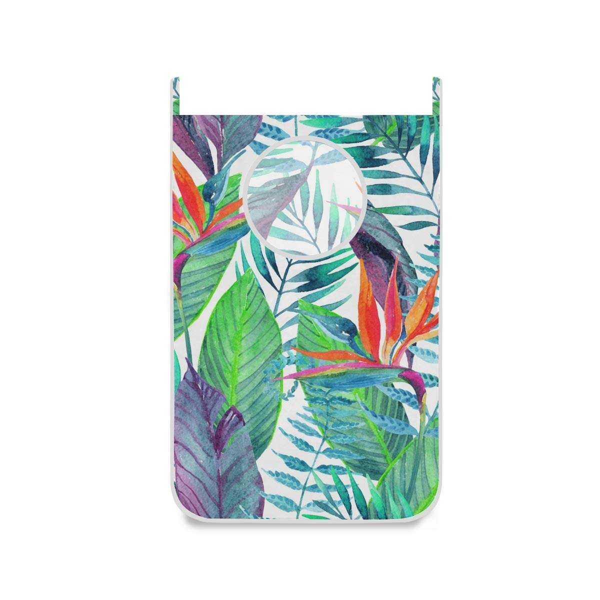 hengpaiDoor Hanging Laundry Hamper Hylaea Floral Dirty Clothes Bag Fabric Wash Bag with Stainless Steel Hooks,Set of 2