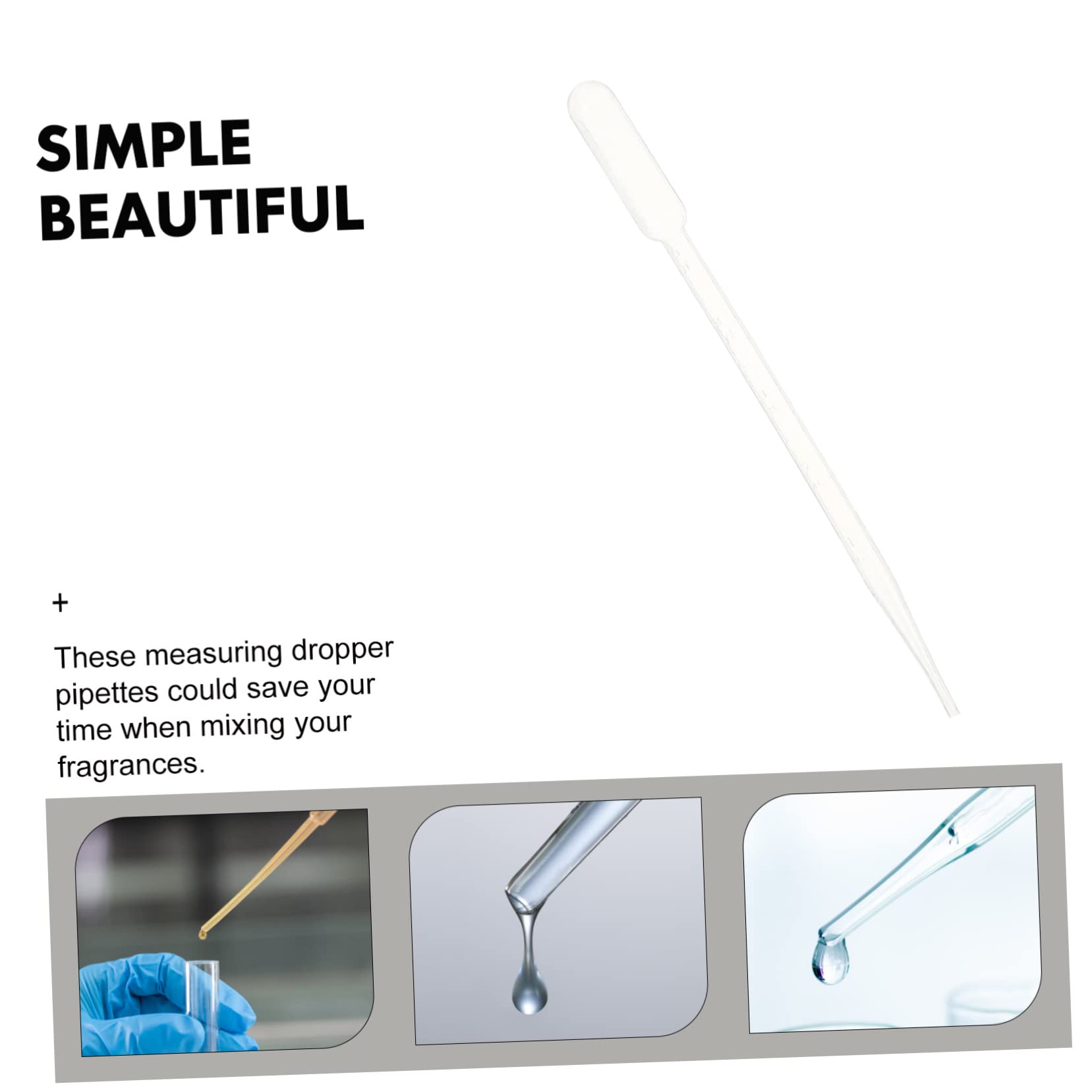 CIYODO 100pcs Dropper Graduated Tube Transfer Graduated Pipettes Dropping Pipettes Liquid Pipettes Clear Straws Transfer Tube 5ml Pipette or