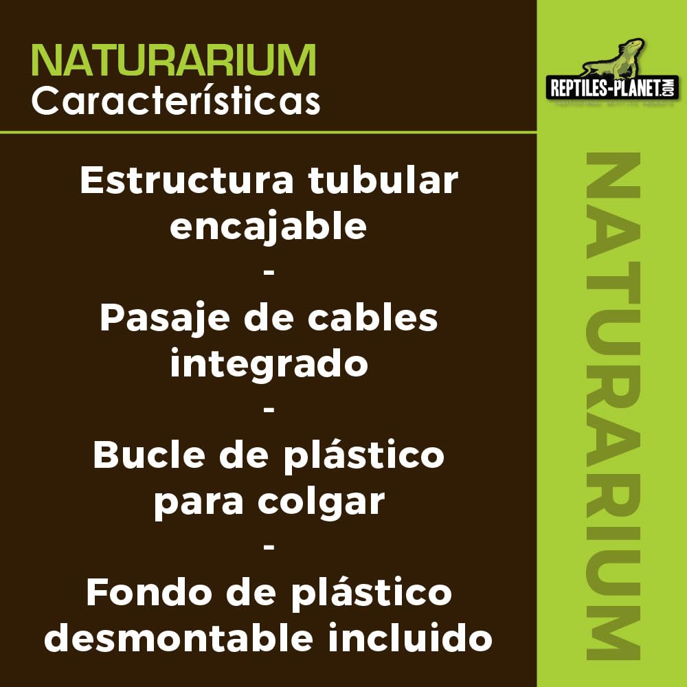 Reptiles Planet Naturarium - Terrario Rectangular de Malla Flexible (75 x 45 x 120 cm)