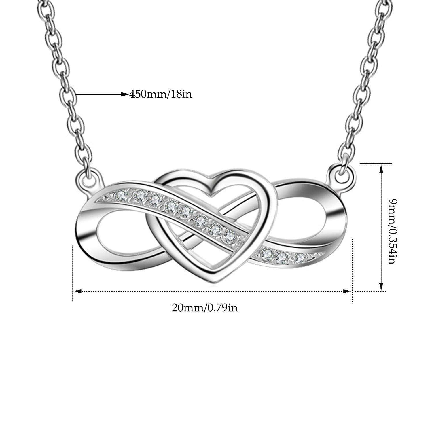 Parure de bijoux en argent 925 pour femme, collier, bracelet, boucles d'oreilles, motif infini, cadeau pour elle