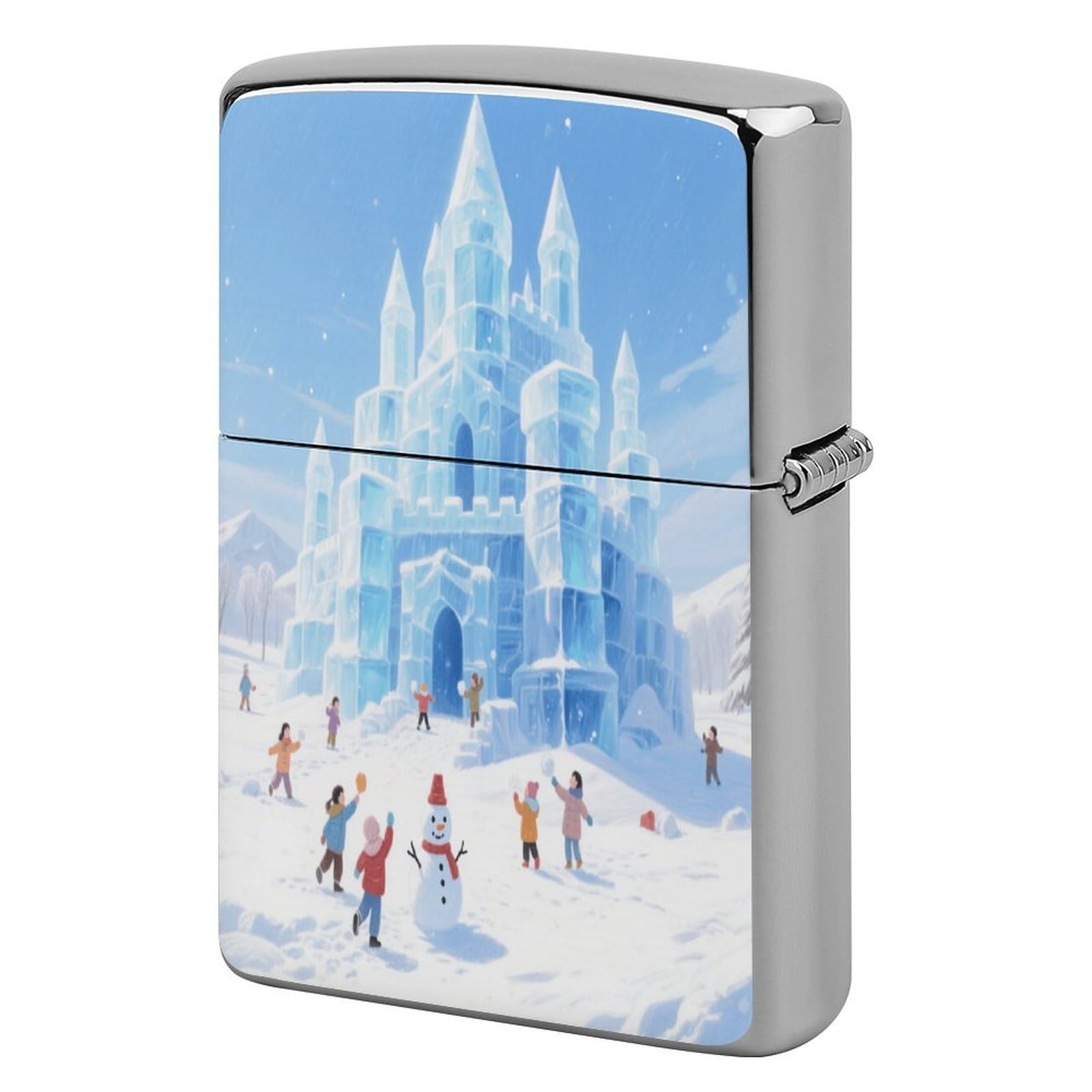 Fekiloot Style Ice Castle Lighter Case Cover Metal Lighter Case