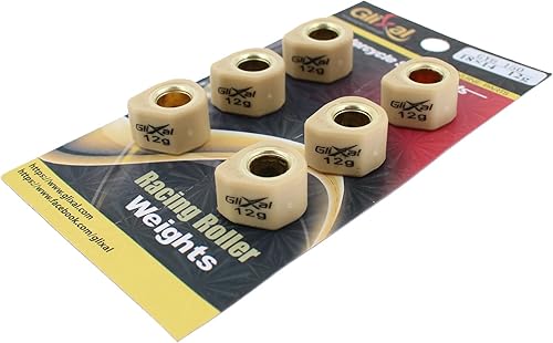 Vista 9 de Glixal Deslizadores variadores de polígono de alto rendimiento de 0.709 x 0.551 in, pesos de rodillo deslizante de carreras 152QMI 157QMJ GY6 125cc