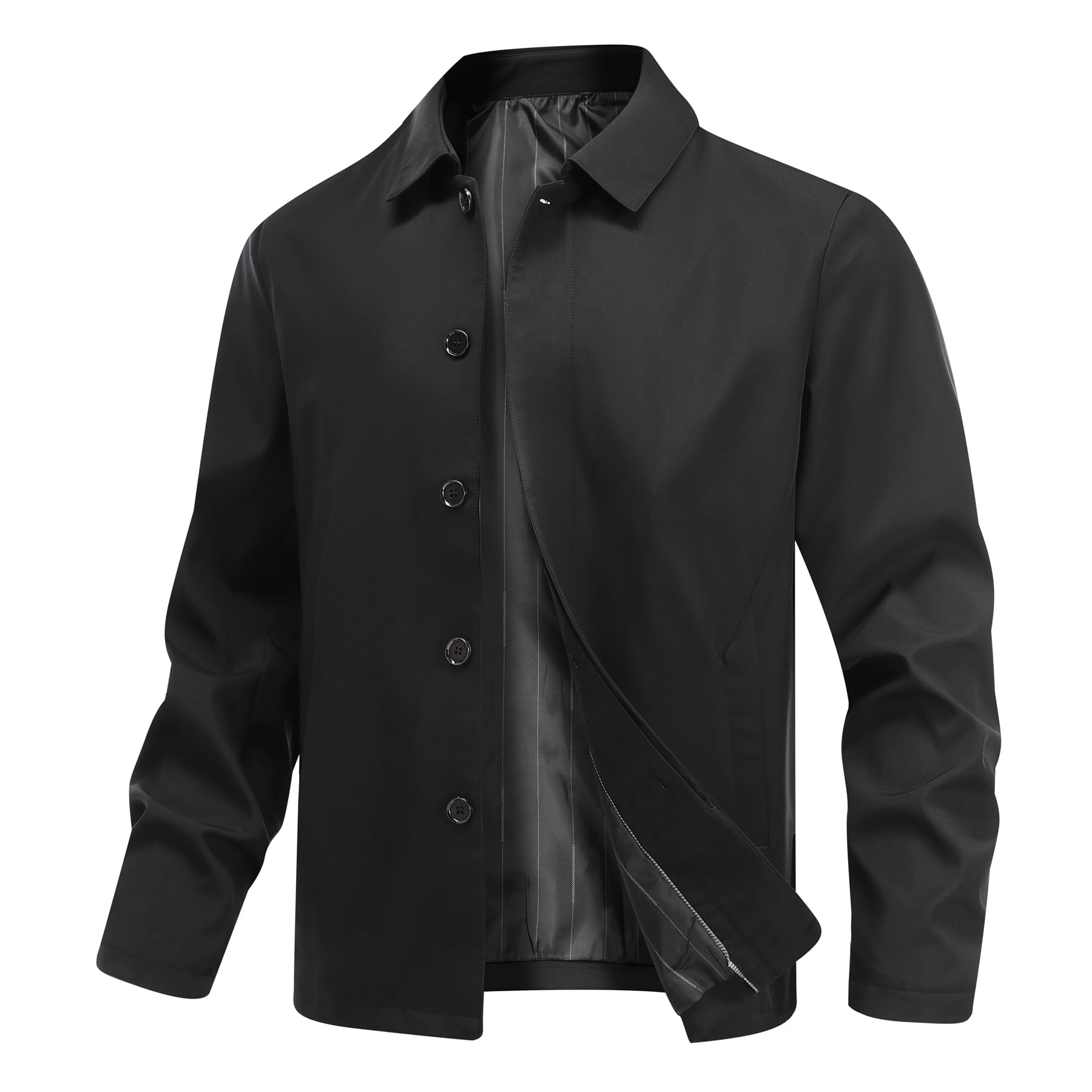 Allthemen Herren Jacke Leichte Freizeit Übergangsjacke mit Knopfleiste Bomberjacke Sportlich Elegant Freizeitjacke Herbst