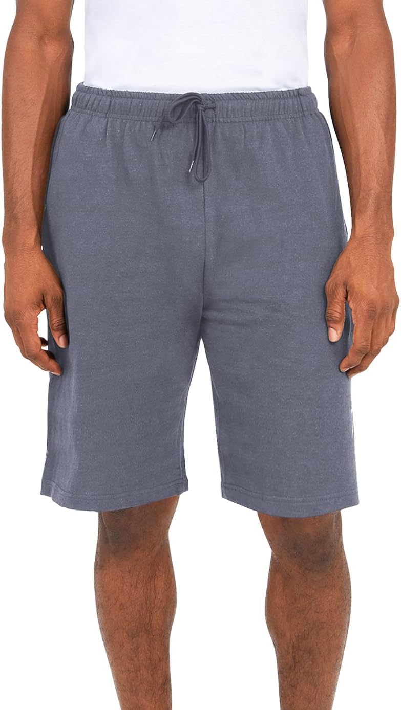 Andrew Scott Mens Cotton Knit Athletic Gym Shorts | Work Out Jogger Sweat Shorts with Drawstring & Pockets - Pack of 3 - Image 2