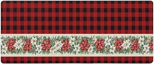 Alfombra de baño de Poinsettia para bañera, antideslizante, de secado rápido y absorbente, tierra de diatomeas, fregadero de ducha para dormitorio,