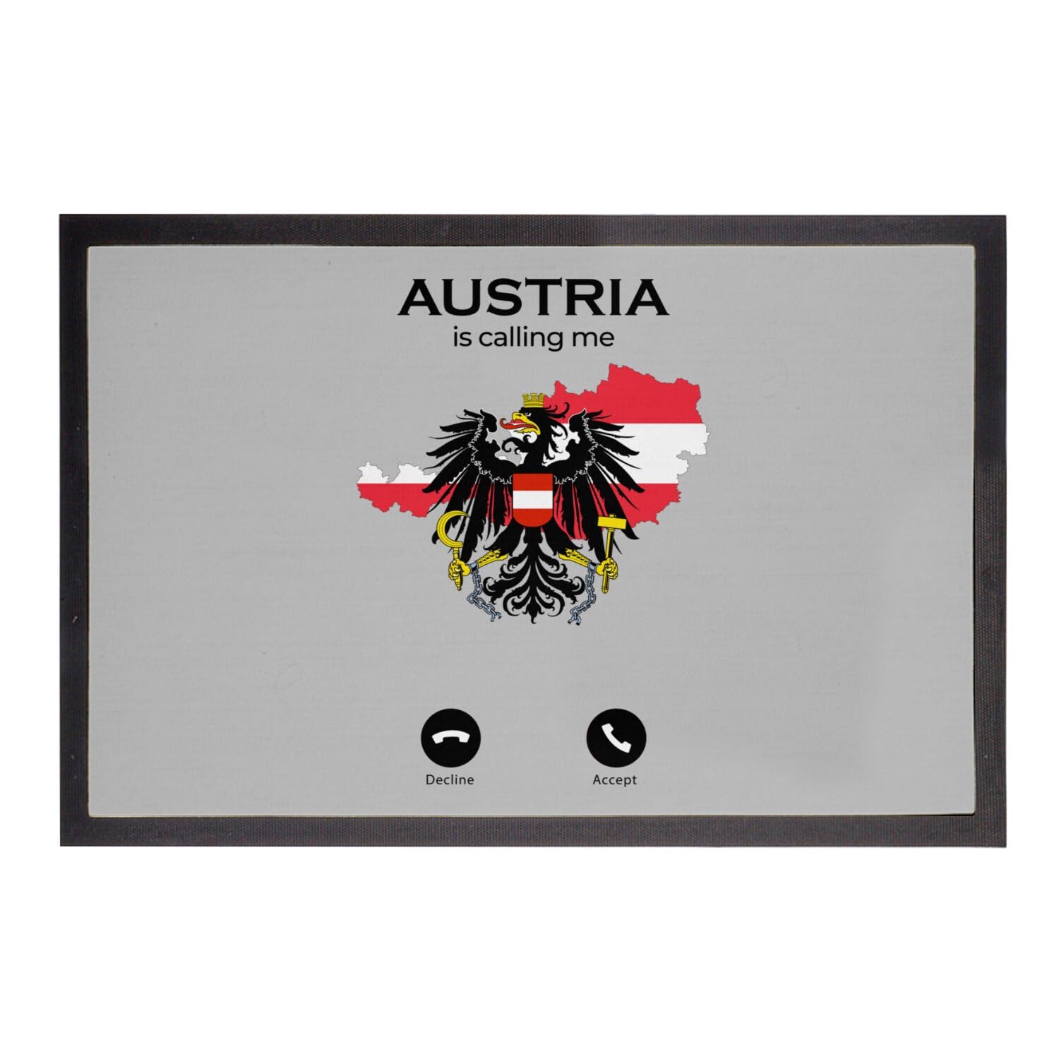 Paillasson gris Austria 60x40 entrée maison tapis Vienne flag