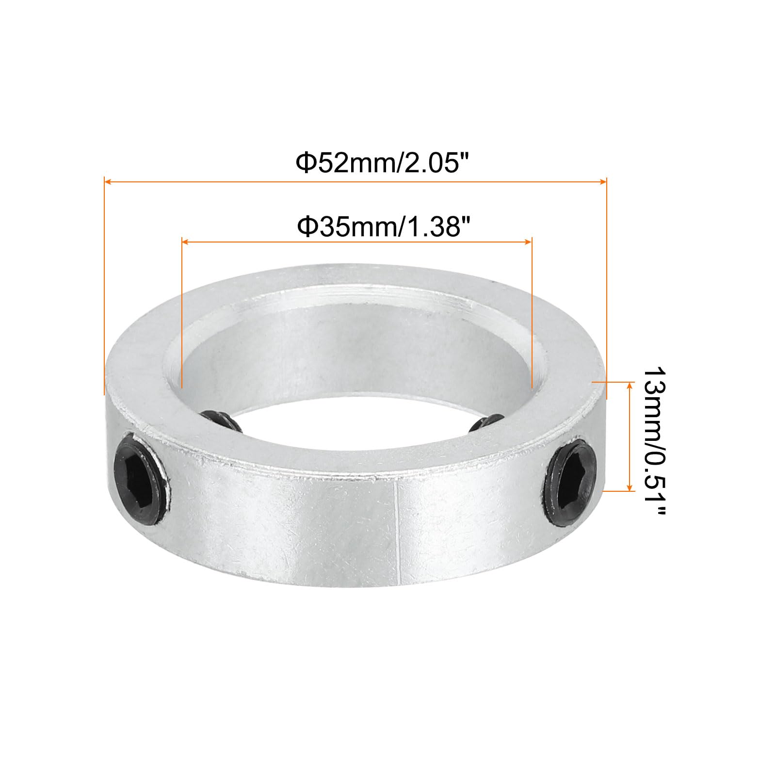 QUARKZMAN 1 Stk Tiefenanschlagringe 35mm ID Tiefenanschlag für Bohrer Verzinkter Kohlenstoffstahl Klemmring mit Gewindestift Silber