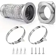Magnetic Dryer Vent Connector Kit for Tight Spaces, Recessed Wall Air Coupling Duct Exhaust Hose, 4 Inch Flexible Quick Pipe Connection Replacement with Indoor Cleaning Box Attachment