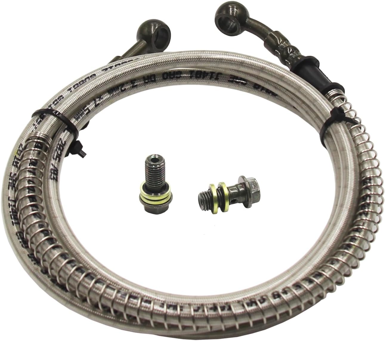 1700mm 67 INCH Hydraulic Braided Brake Line Hose Cable M10 Banjo Bolts Motorbike Pit Dirt Bike ATV Quad Buggy GoKart