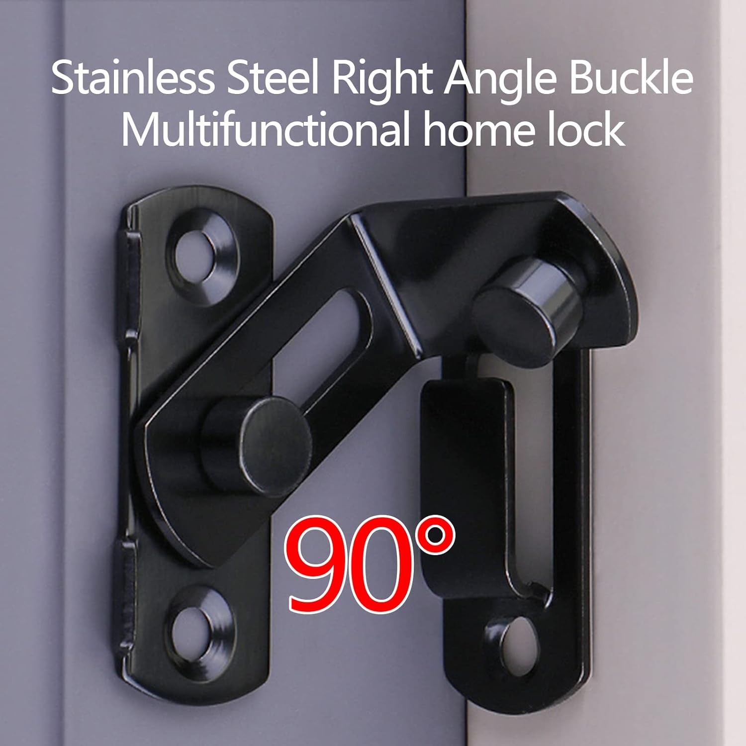 2 x Barn Door Lock Replacement Stainless Steel Interior Anti-theft Door Buckle HASP Easily Inst