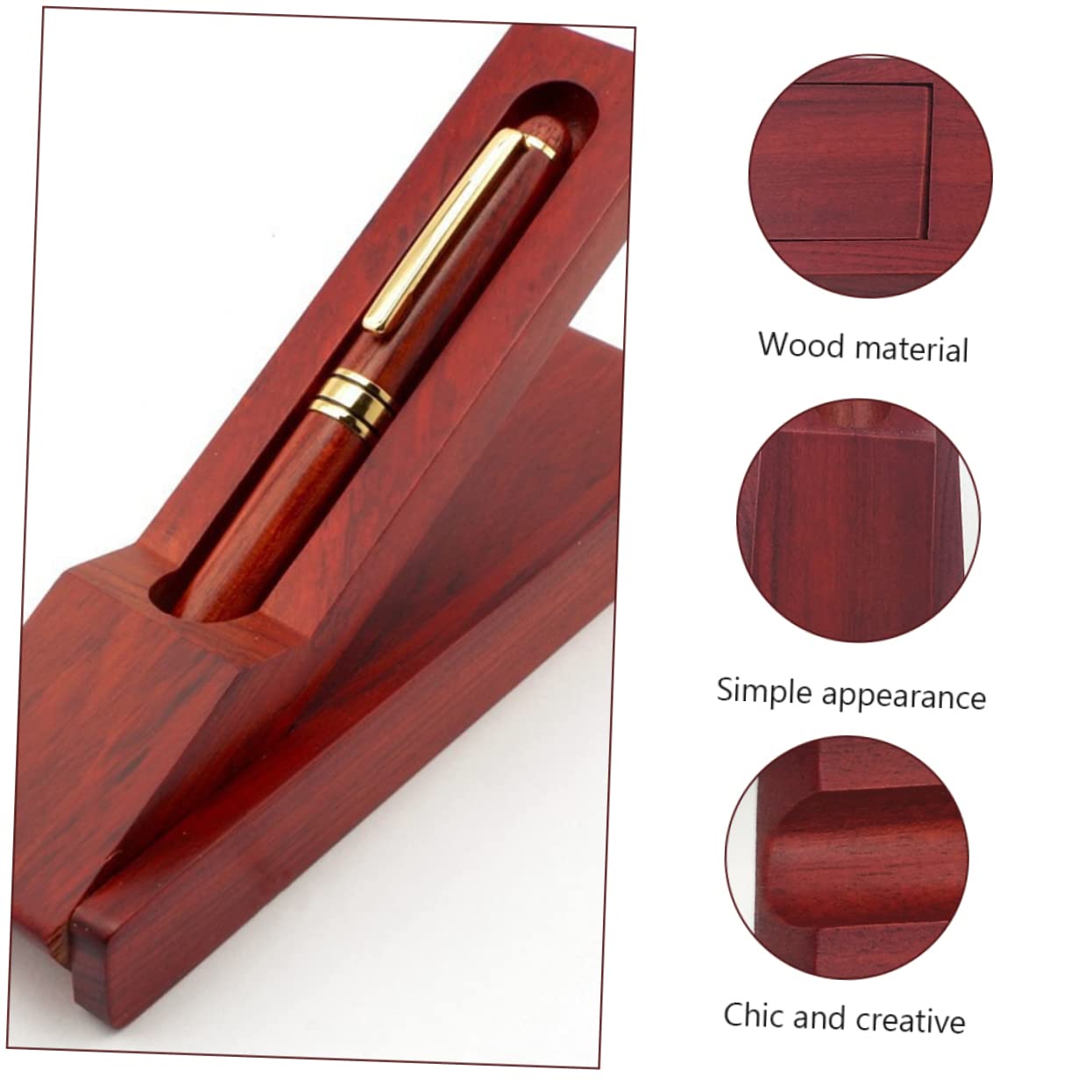 PLAFOPE Estuche para Lápices de Madera Marrón, Caja de Papelería Retro