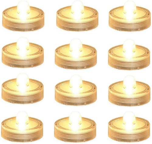 Luz LED brillante sin llama, funciona con pilas, vela de té sumergible impermeable, decoración de jarrón bajo el agua para fiestas y bodas, paquete
