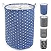 LEADSTAR Cesto Ropa Sucia,Grande Cesta para Ropa Pelegable con Asas y Cierre cordón,Cestos para la Colada para Ropa Juguetes Baño Dormitorio (Azul)