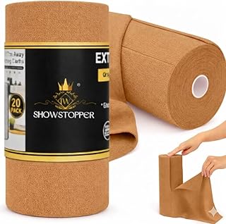 Showstopper Microfiber Cleaning Cloth Roll, Reusable Tear Away Microfiber Towels,Washable, Ultra Absorbent, Rags Cleaning, Dishcloths, Cleaning Cloth for Car, Home or Kitchen. (Brown, 25cm X 25cm)