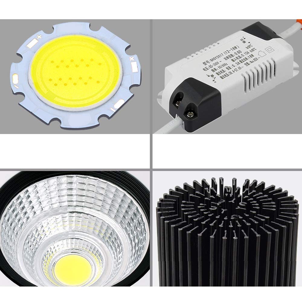 Faretto COB Faretto Rotondo a LED da Incasso a soffitto Lampada da Incasso con Driver Faretti da Incasso girevoli 60W Equivalente a incandescenza per Soggiorno Camera da Letto Cucina Bagno