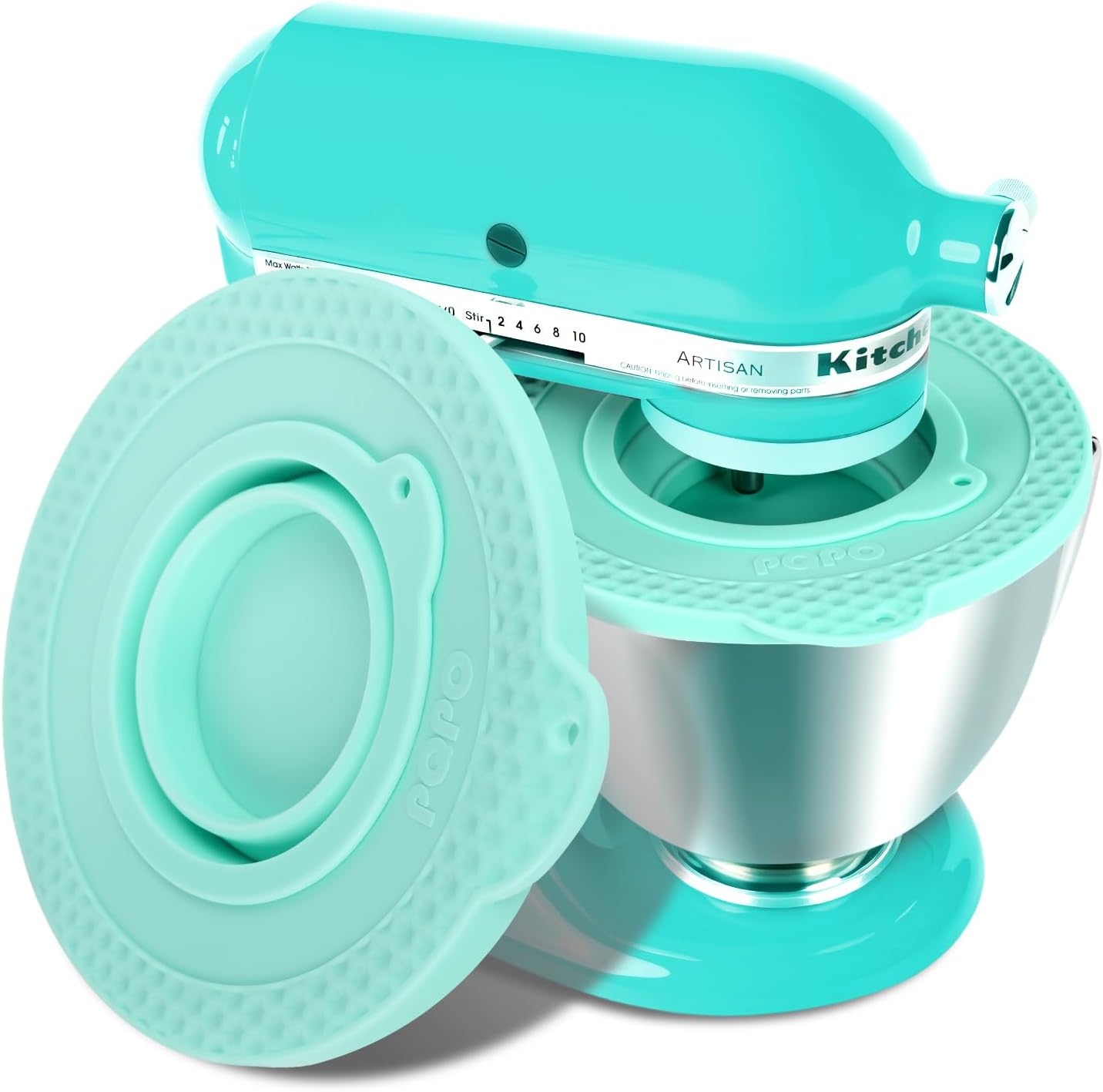 Silicone Mixers Bowl Cover Compatible with KitchenAid 4.5-5 Quart Tilt-Head Stand Mixers Bowl,with Collapsible Small Bowl(Green) - Image 7