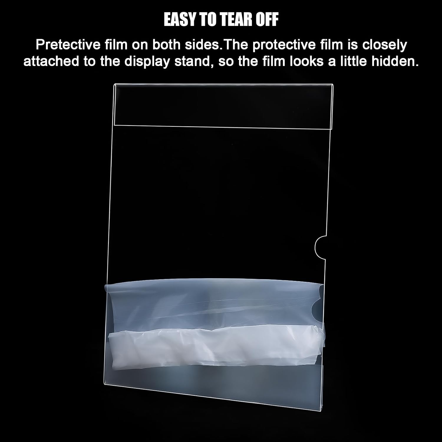 6pack Acrylic Wall Sign Holder with Tape,8.5 X 11 Wall Mount Clear Plastic Sign Holder, Memo Document Menu Holder for Restaurant, Office, School, Store and Home Use,No Drilling - Image 2