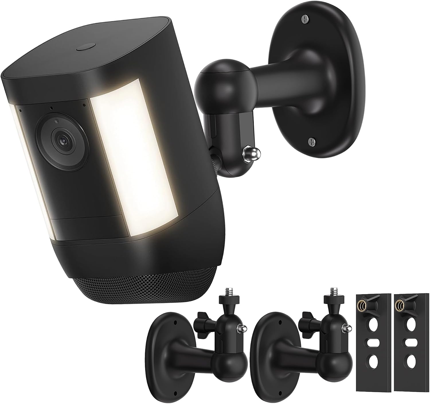 Ring Camera Mount, 360° Adjustable Wall Mount Bracket Compatible with Ring Spotlight Cam Plus/Pro Battery & Stick Up Cam/Pro Battery, Indoor Outdoor Security Camera Holder, Black