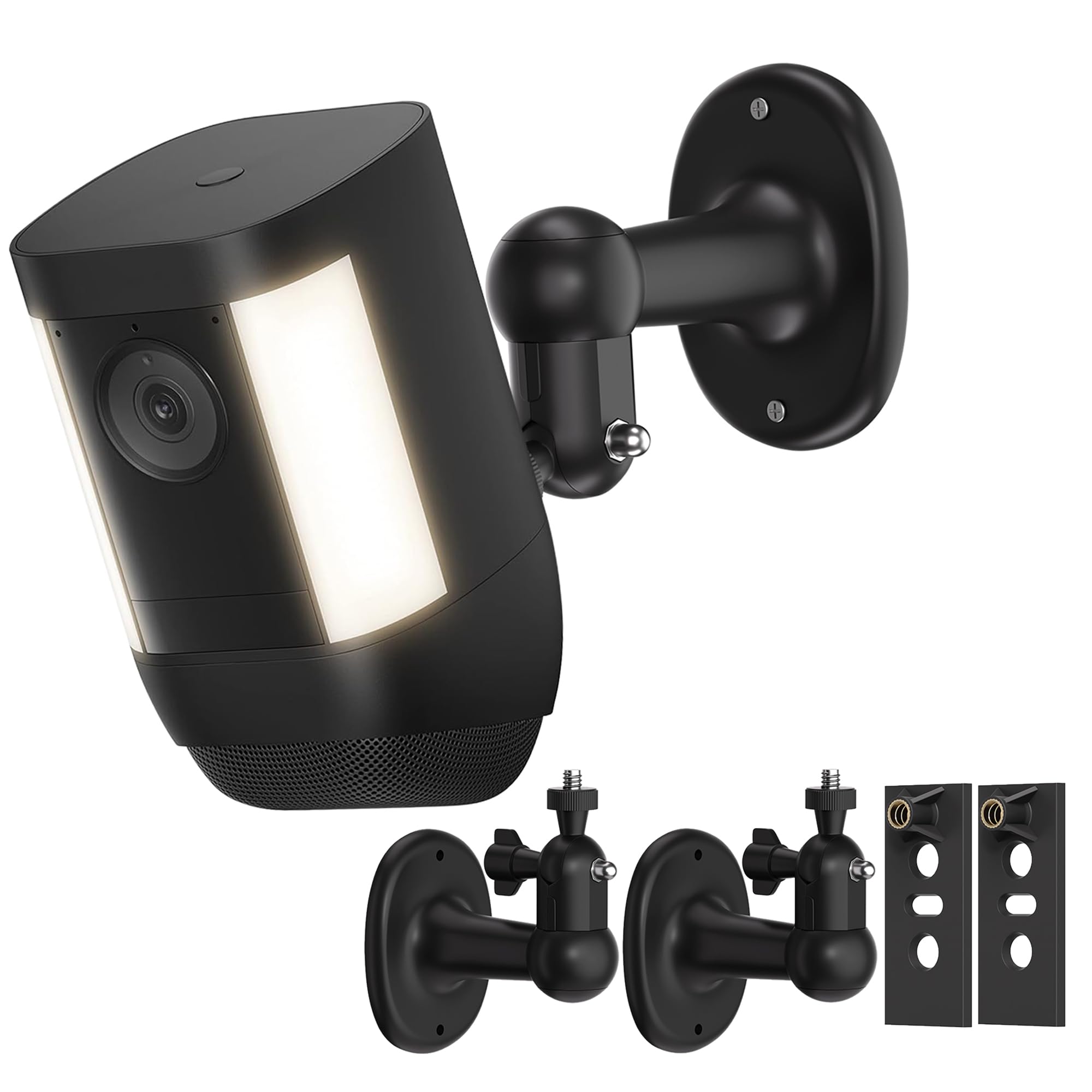 Ring Camera Mount, 360° Adjustable Wall Mount Bracket Compatible with Ring Spotlight Cam Plus/Pro Battery & Stick Up Cam/Pro Battery, Indoor Outdoor Security Camera Holder, Black