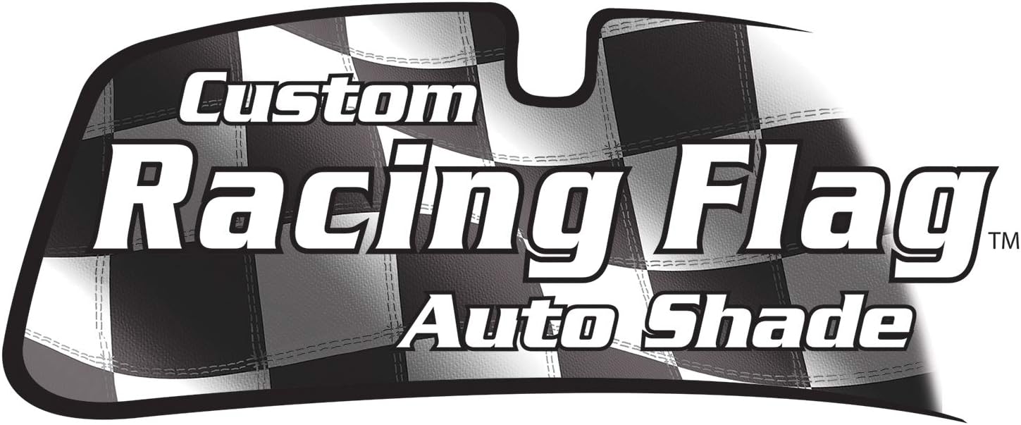 Intro-Tech AU-68-RF Black & White Custom Fit Racing Flag Windshield Sunshade for Select Audi TT Models