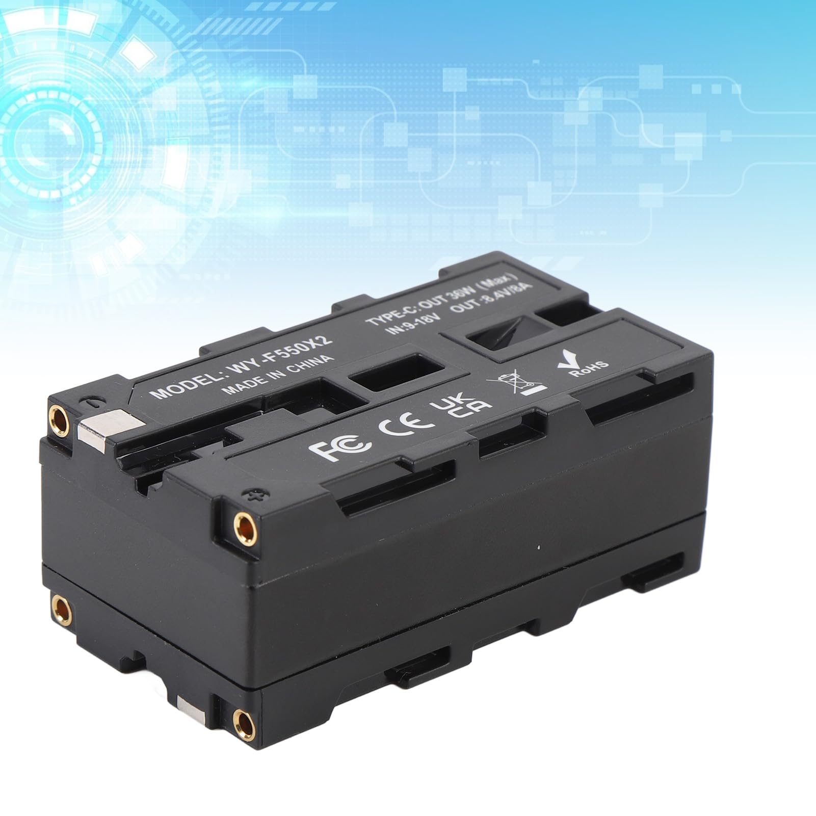 Tangxi Doppelseitige NP-F-Dummy-Batterie mit USB-C-Gleichstromanschluss, LED-Anzeige, Dummy-Batterien, und Drahtlosen Videosendern für die Bildübertragung