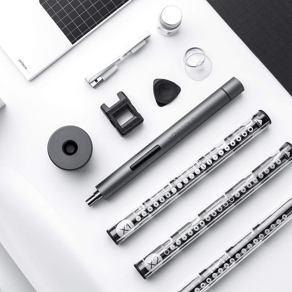 Juego de destornilladores eléctricos Wowstick 1 F con LED recargable con 56 puntas de destornillador de 4 mm para teléfono móvil, ordenador kit de herramientas de reparación