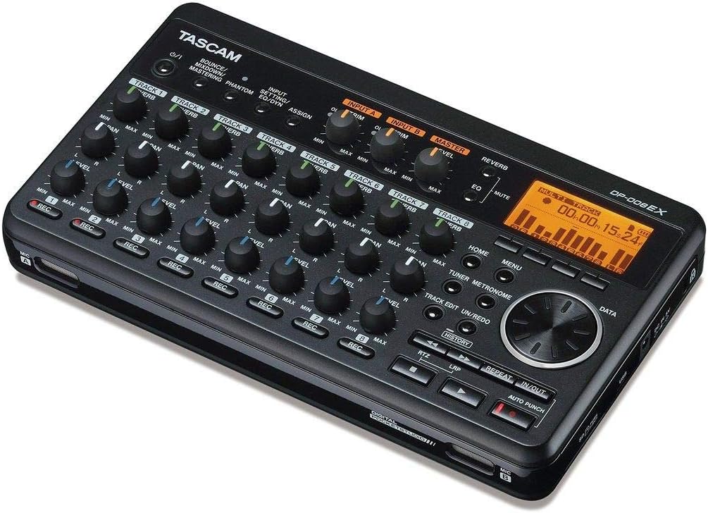 TASCAM DP-008EX 8-Track Digital Pocketstudio Multitrack Recorder, Built-in Mics, Songwriting, Battery Operated