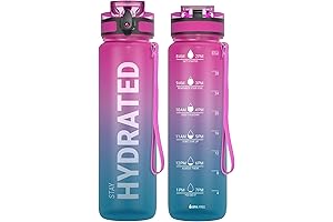 SaharaSailor 32oz Motivational Water Bottles with Time Marker & Clean Brush