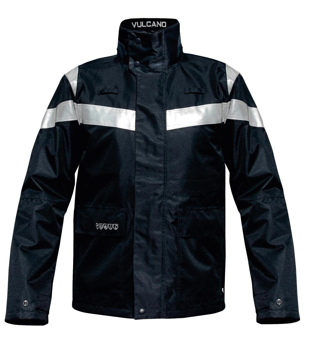 Parka de haute visibilité non feu noir XL T2S PARKAVULCA1NNXL