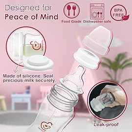 Nenesupply Feeding and Storage Bottles Collection for Spectra S1 S2 Motif Luna Breast Pumps 2 pc 9oz 280ml with Sealing Disc Anti Colic Feeding Breastmilk Storage Replace Spectra Bottles