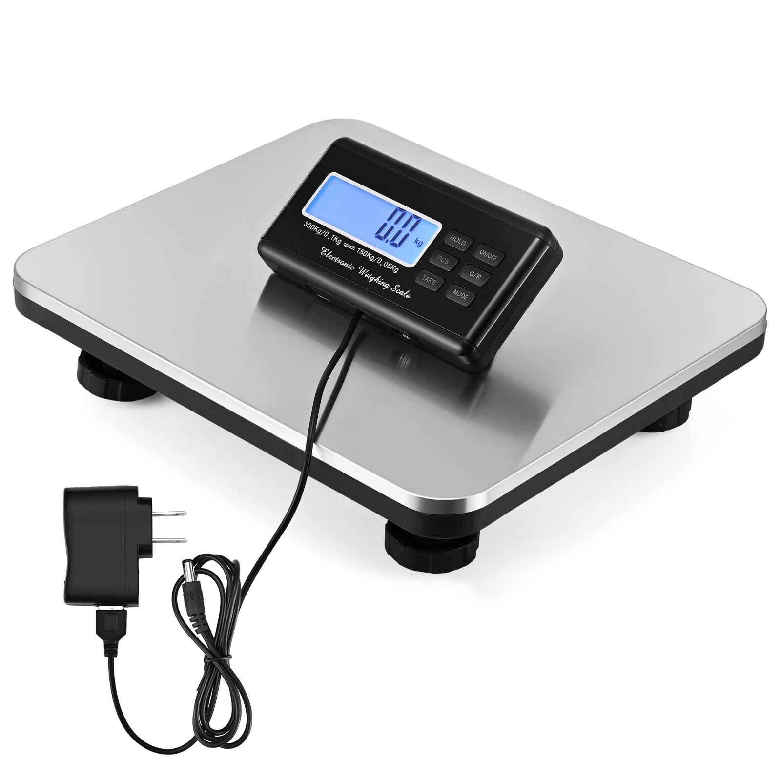 Luggage Scale 660 lbs,Couleeur High Precision LCD Display Post Parcel Scales, Parcel Weighing Scales with Hold and Tare Function for Luggage, Package, Warehouse