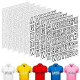 Whaline 10 Sheets 470 Pieces Iron on Letters 2 Inch White Black Heat Transfer Vinyl Alphabets Stickers for T-Shirts Sports Jerseys Slogan Printing DIY Craft Handbag Canvas Bag Hat Decoration