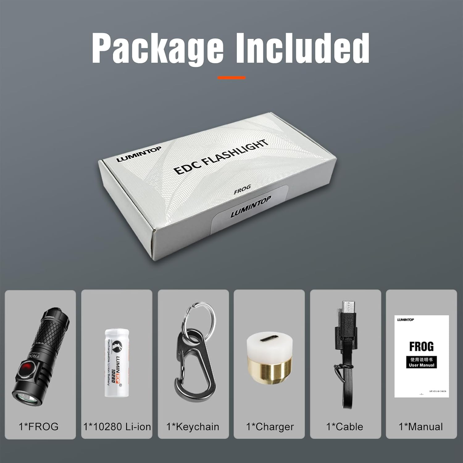 LUMINTOP Frog 2.0 Keychain Flashlight 600 Lumens Small LED Flashlight 443 ft Beam Distance Mini Light IPX-8 Waterproof (Battery & Charger Included)