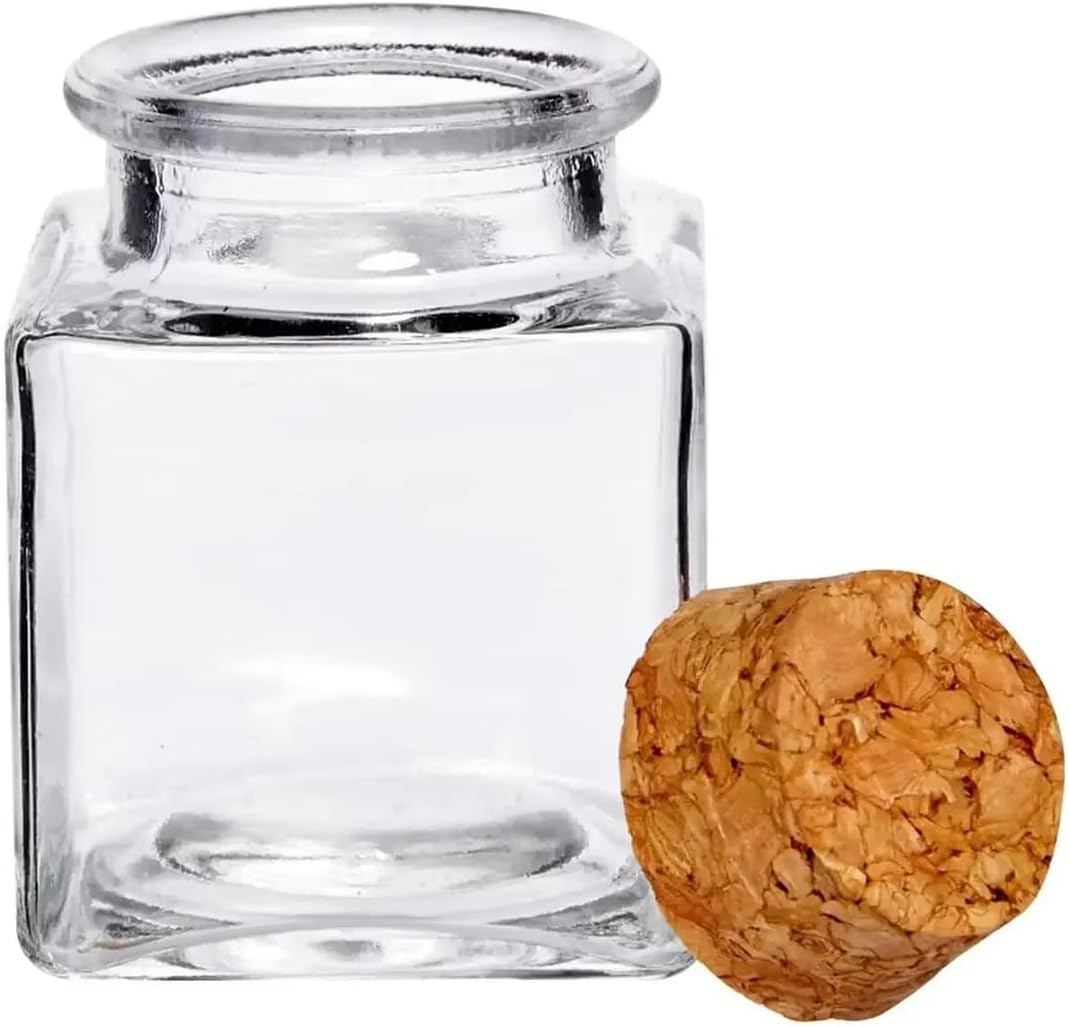 ECYC 16 Pcs 1.7oz(50ml) Glass Bottles with Cork Stoppers, Mini Tiny Glass Jars Small Glass Storage Container Decorative Bottles for DIY Crafts Wedding Favors