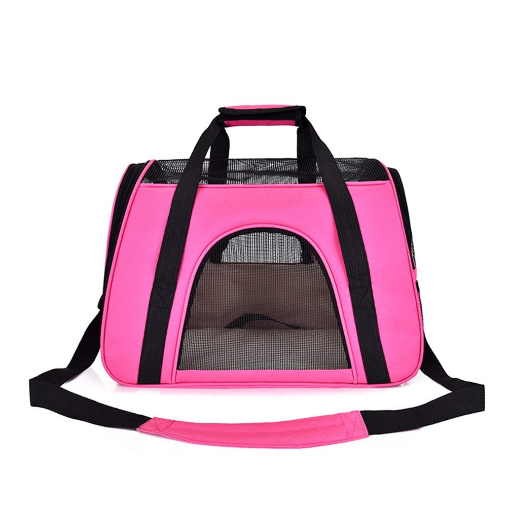 Sac portable et respirant pour chat et chien avec cage anti-capture rose