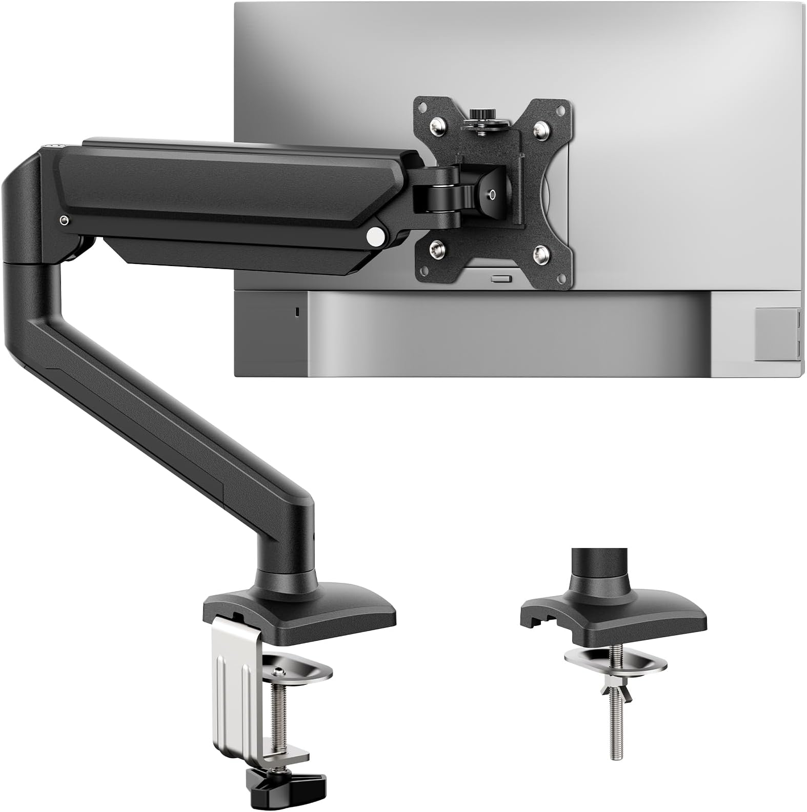 GRIFEMA GB2003-1 Single Monitor Arm Desk Mount for 13" to 32" Screen, Gas Spring Single Monitor Stand, Weight 2-9KG, Height Adjustable VESA 75 & 100mm, Black