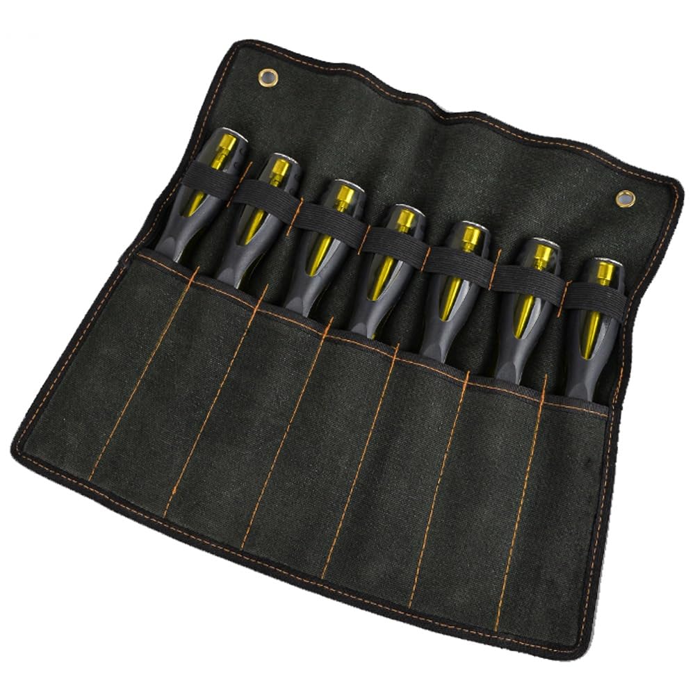 Holzmeißel, robust, mit abgeschrägter Kante, rutschfest, for Holzbearbeitung, scharfe Handmeißel mit Vollkerngriff for Schnitzen, Schneiden, Rasieren, Formen, Schaben, Hacken (Size : 7set)