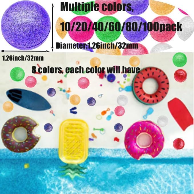 10 pièces Balles rebondissantes colorées, balles sautantes assorties