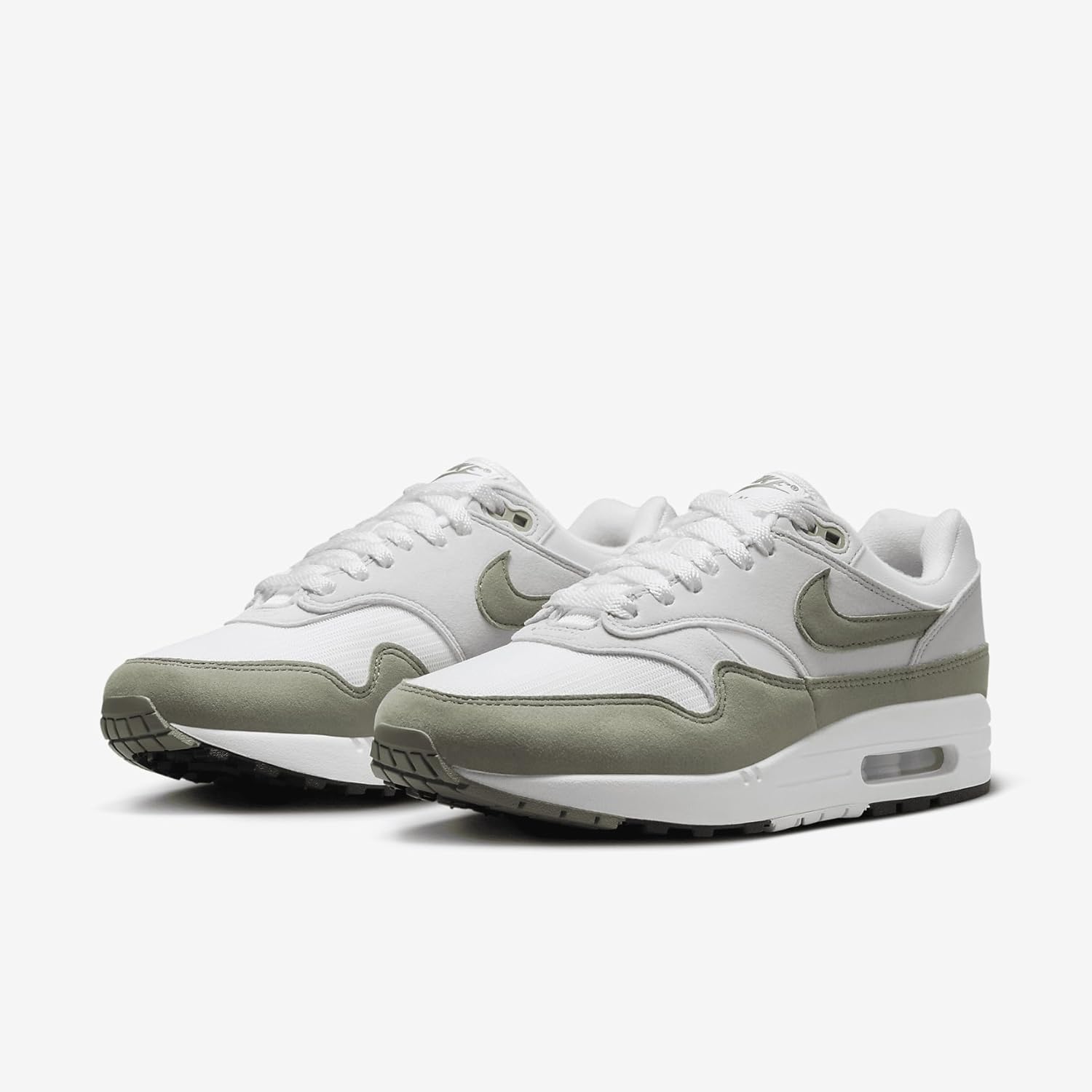 Nike Air Max 1 Women's Shoes (DZ2628-112, White/Neutral Grey/Black/Light Army) Size 5.5 - Image 5