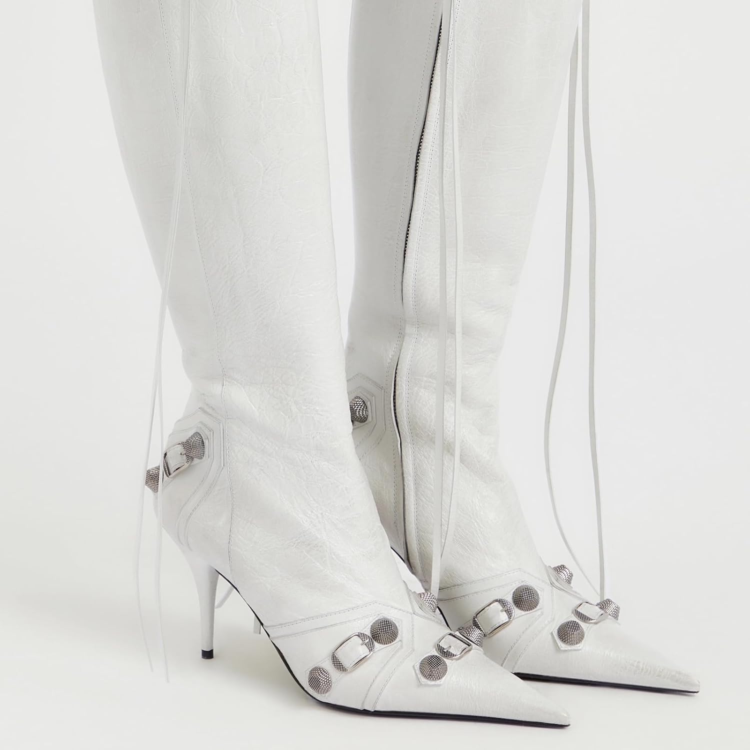 Dsevht Women's Stiletto Black Knee High Boots Sexy Pointed Toe Boot Fashion Trendy High Heel Boots Zipper - Image 5