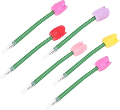 6pcs Flower Ballpoint Pens Cute Novelty Stationery for Office School and Home Decor Creative Korean Design Vivid Colors and Decorative Accessory