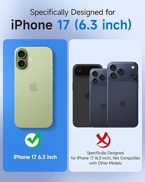 seacosmo for iPhone 17 Case 6.3-Inch, [Built-in 9H Tempered Glass Screen Protector + Camera Lens Protector] Full Body Shockproof Cover Bumper Clear Back Phone Case for iPhone 17 (Green)